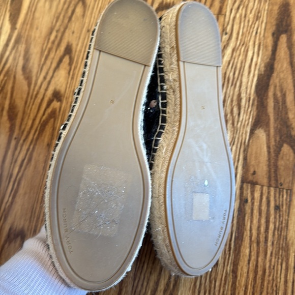TORY BURCH FLAT ESPADRILLE BLACK SEQUIN WOMEN'S SIZE 10 New without tags - Picture 6 of 7